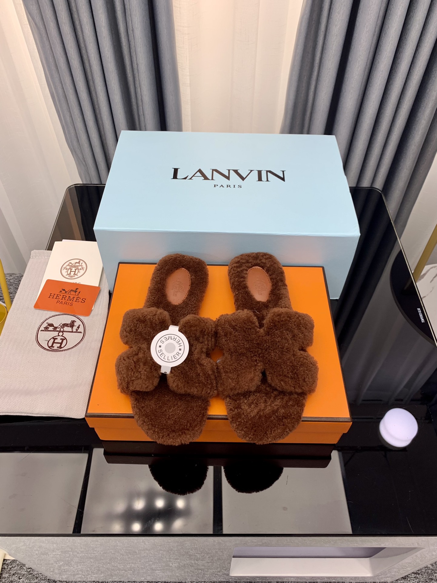 Hermes Autumn and Winter Flat Fur Drags