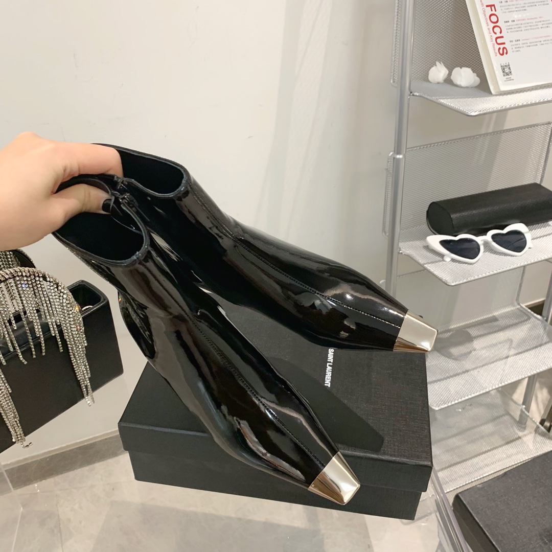 𝙎𝙖𝙞𝙣𝙩 𝙇𝙖𝙪𝙧𝙚𝙣𝙩 | 𝟐𝟎𝟐𝟐/𝐒𝐒 𝐧𝐞𝐰 YSL｜Saint Laurent Metal Toe Series New High Heeled Boots