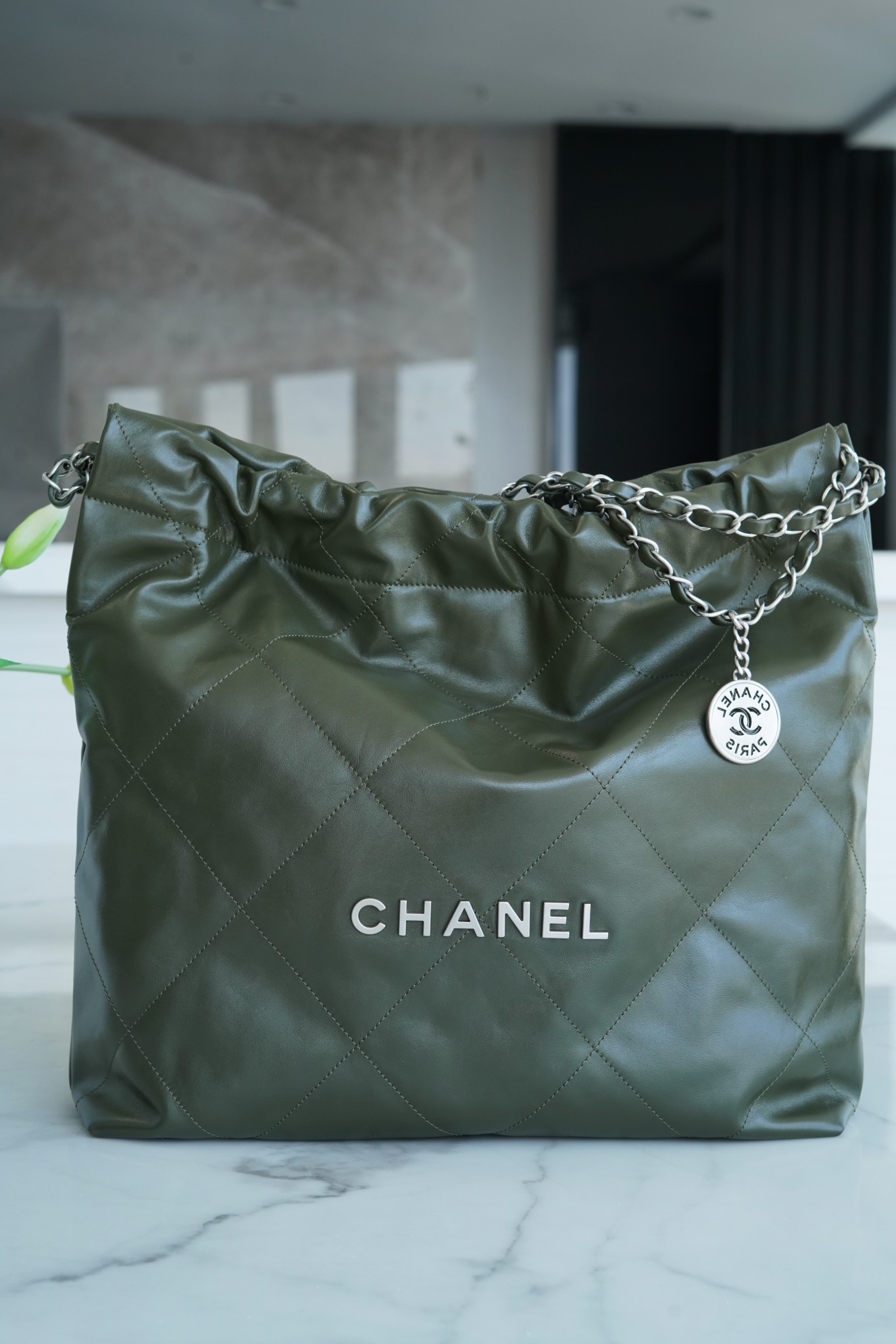 𝗖𝗛𝗔𝗘𝗡𝗟 ✦𝟐𝟐𝗣 spring and summer new 𝟐𝟐 handbag medium olive green