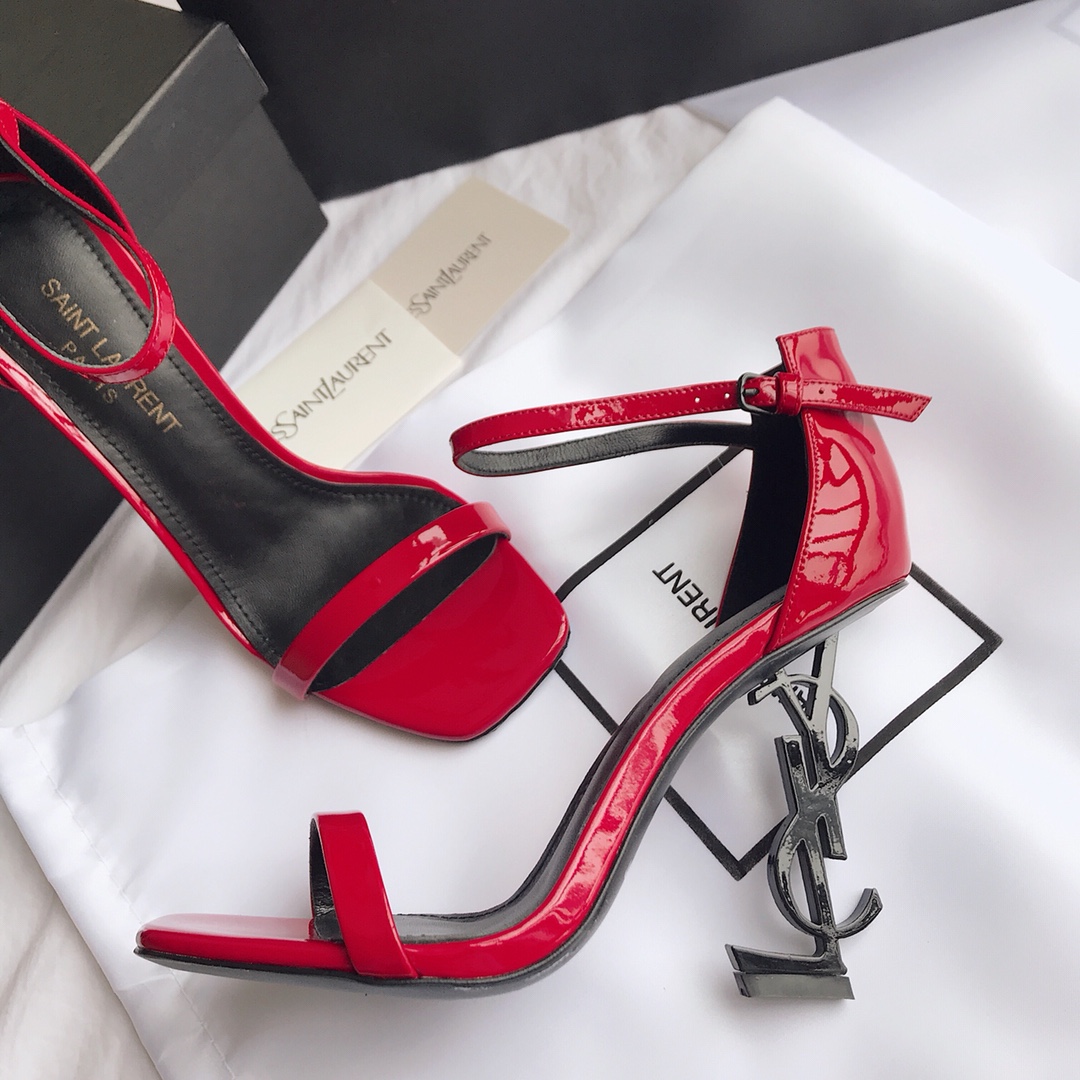 Saint Laurent 2020 newest Opyum sandals high heel sandals original open mold leather outsole