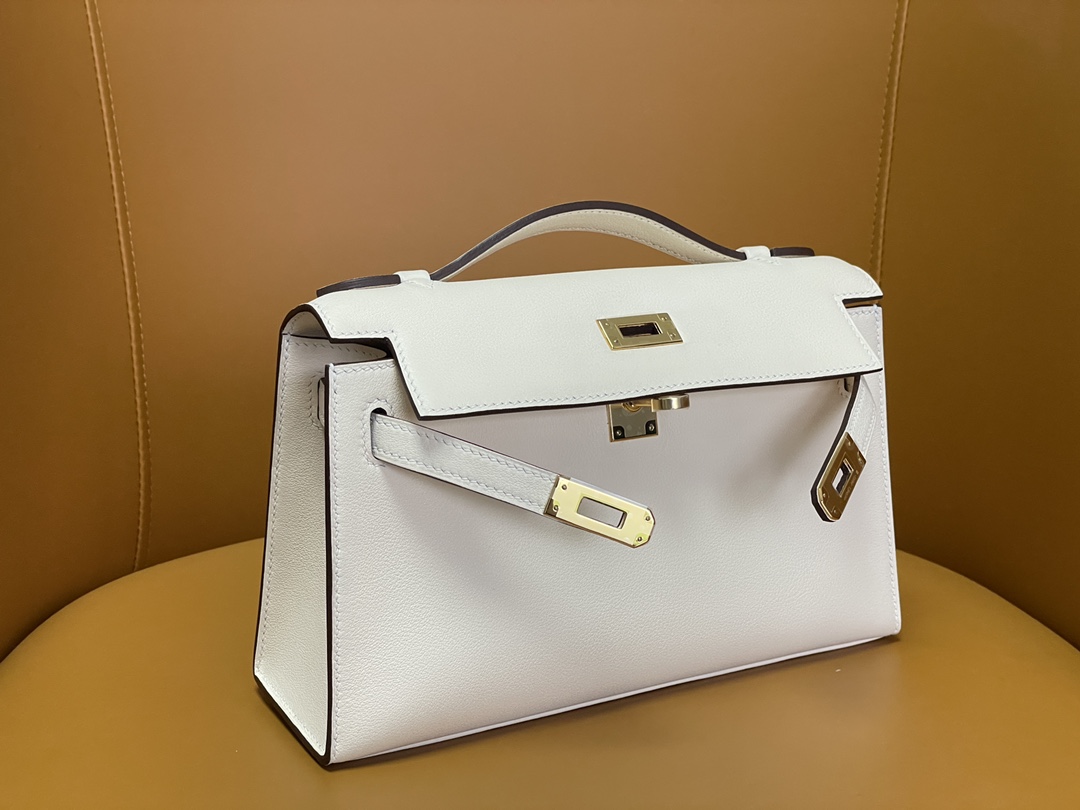 Mini kelly generation cream white Swift gold buckle