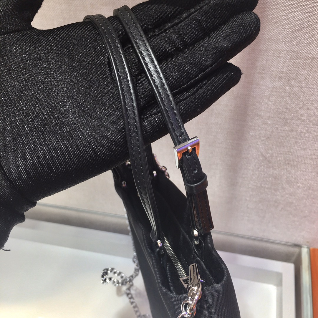 𝐏𝐑𝐀𝐃𝐀 Lightning Rhinestone Hand Carry