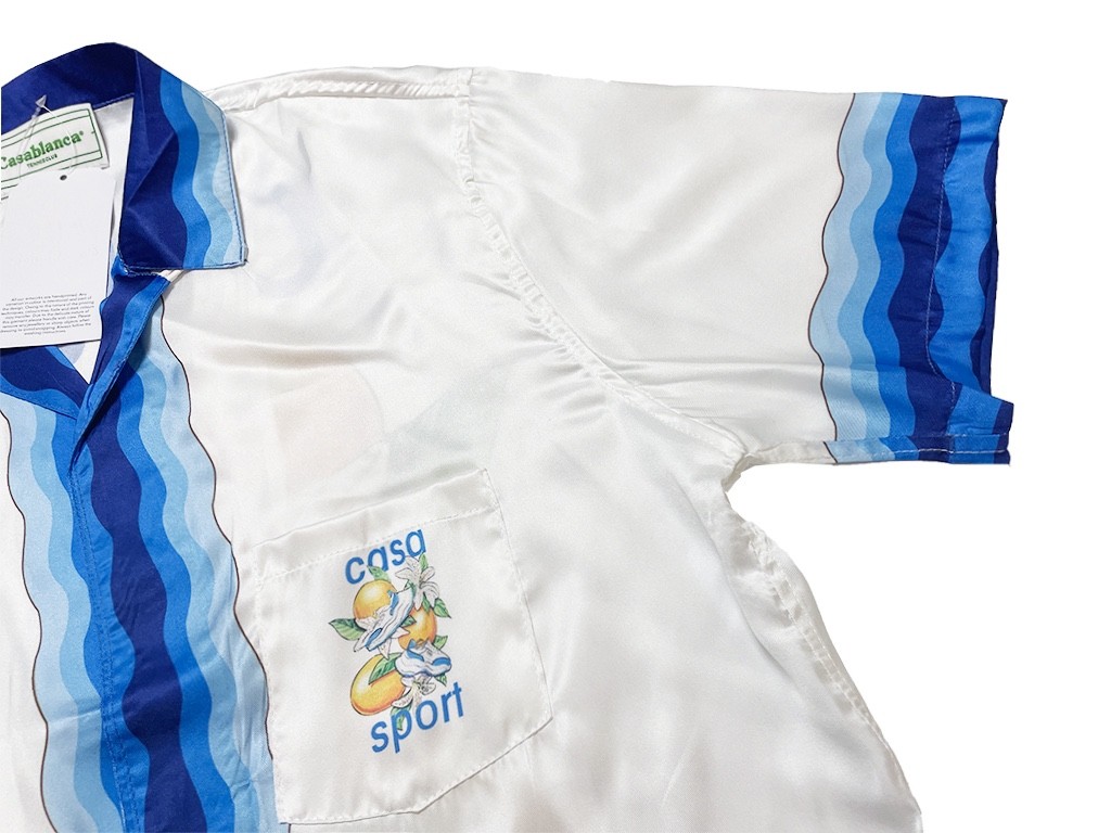 Casablanca 23SS white cactus tennis court shirt