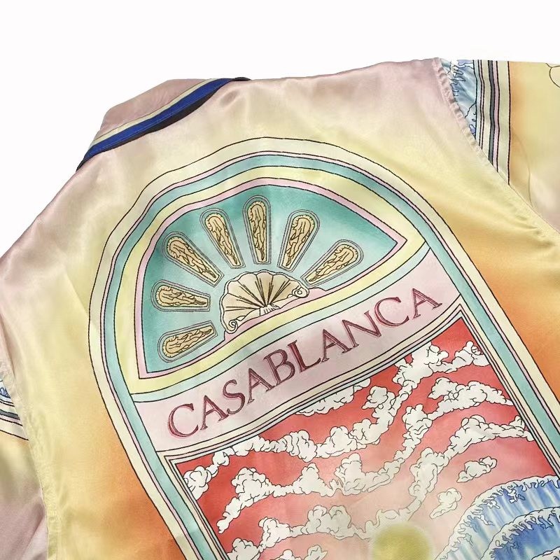 Casablanca dream beach silk color printed shirt expensive summer street shirt