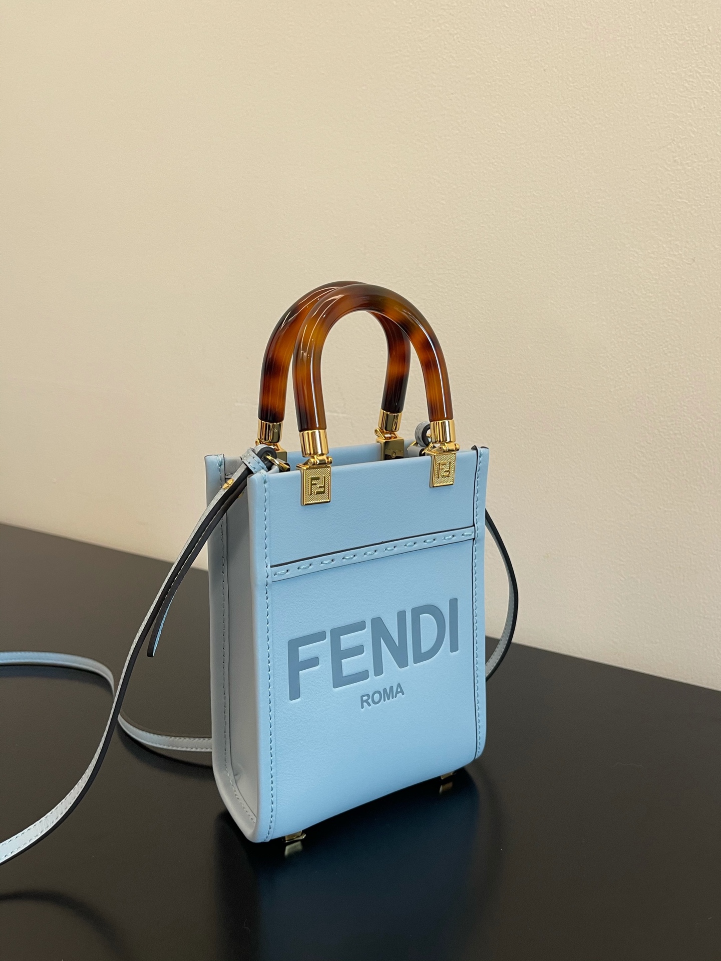 FENDI Sunshine mini tortoiseshell portable crossbody cute