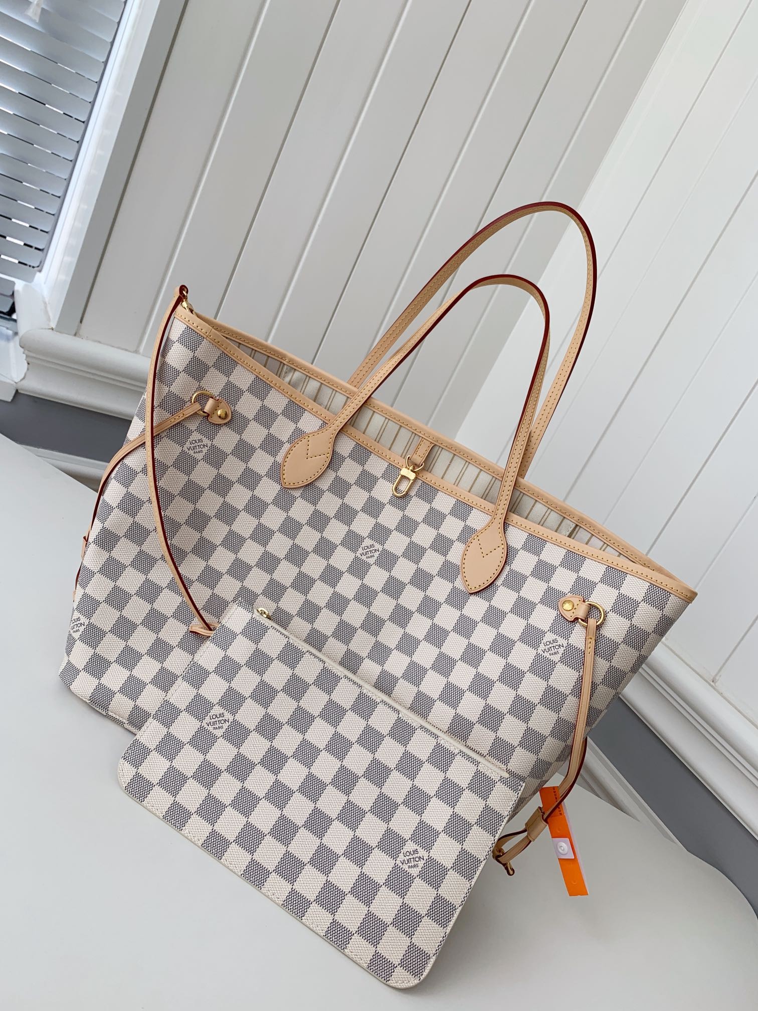 Louis Vuitton NEVERFULL Apricot Medium Shopping Bag M41177, Top Quality Size: 31 * 28 * 14cm