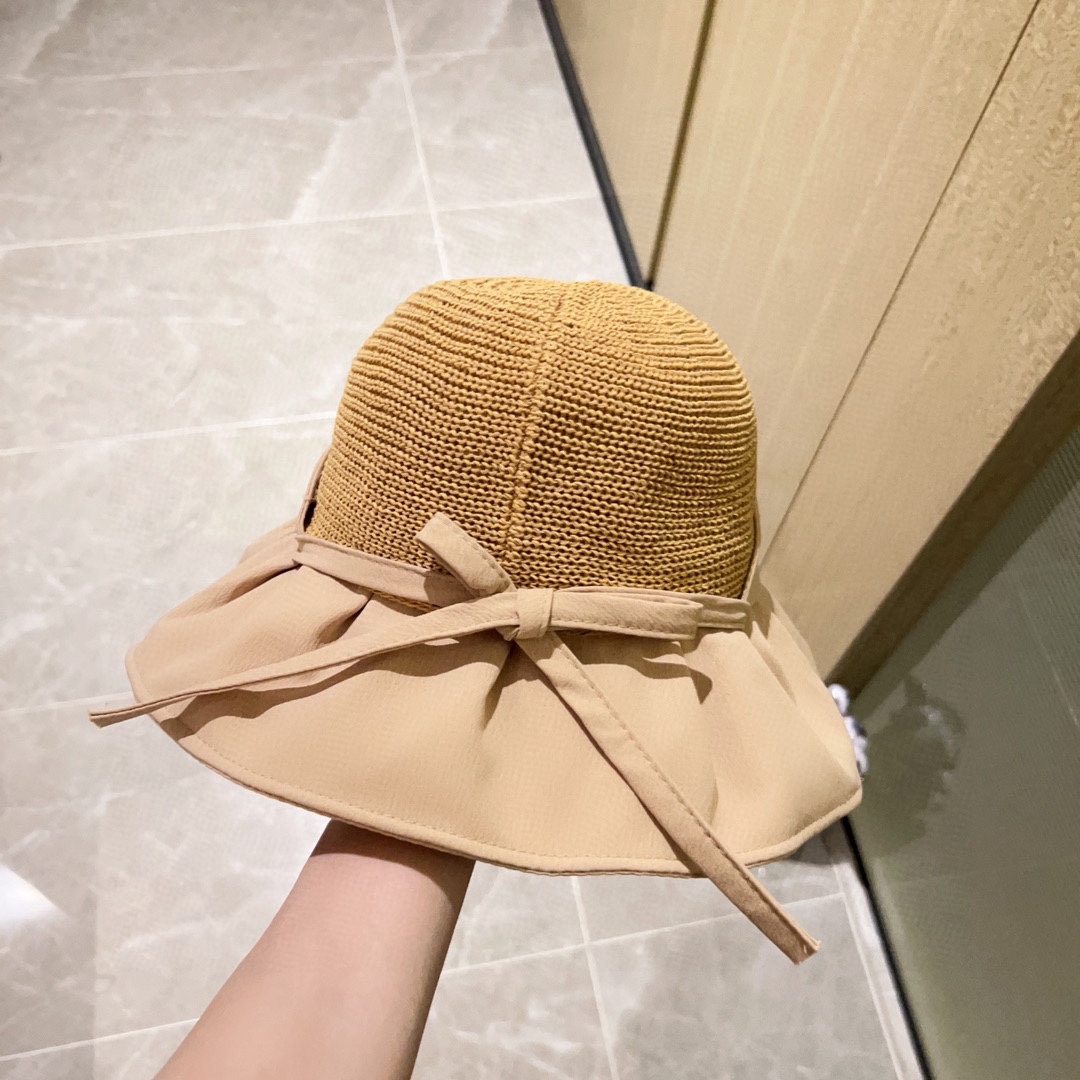 [Dior Dior] 2023 spring and summer style simple splicing sunset fisherman hat
