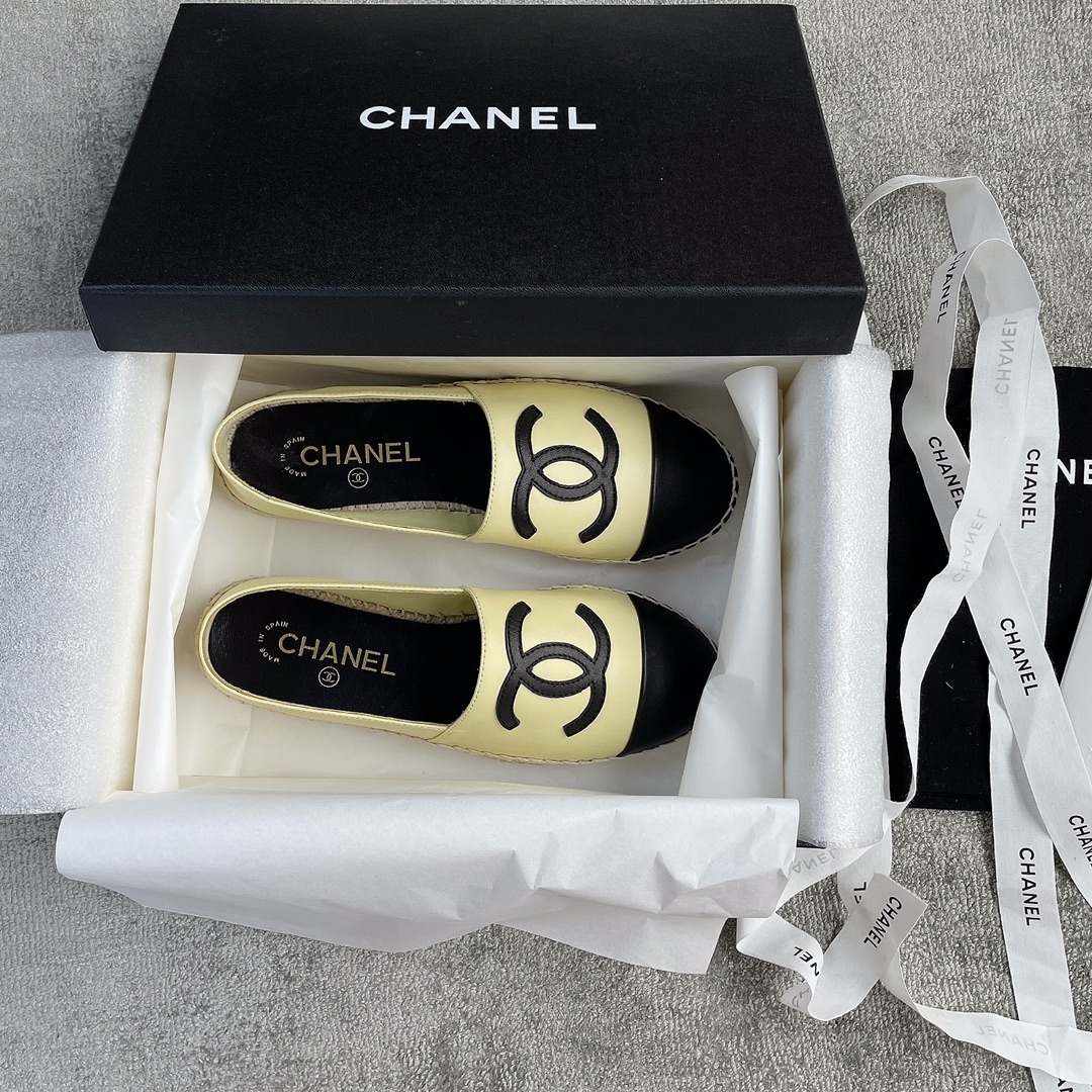 CHANEL fisherman shoes custom mixed sheepskin imported leather embryo leather upper soft inner cushion sheepskin