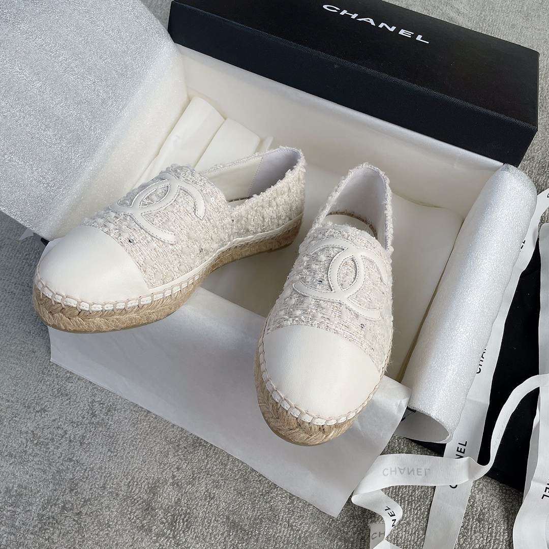 CHANEL fisherman shoes custom mixed sheepskin imported leather embryo leather upper soft inner cushion sheepskin