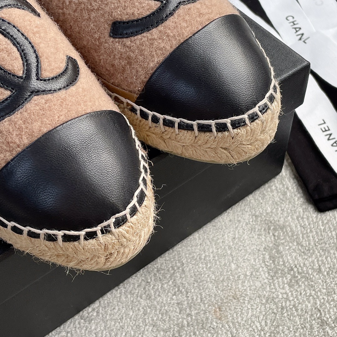 CHANEL fisherman shoes custom mixed sheepskin imported leather embryo leather upper soft inner cushion sheepskin