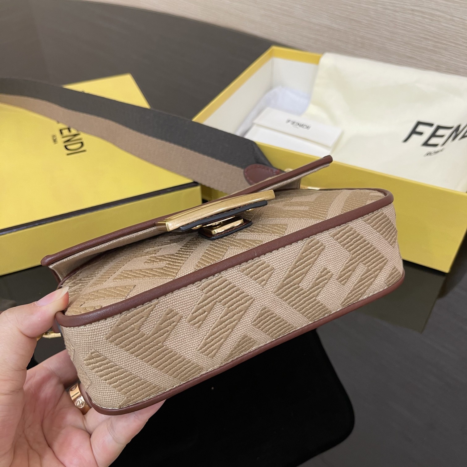 FENDI Small 2020 Latest Baguette Denim F Logo Collection