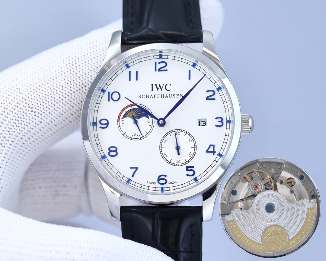 IWC- Fine men's watches Fully automatic mechanical movement, top 316 steel case and strap