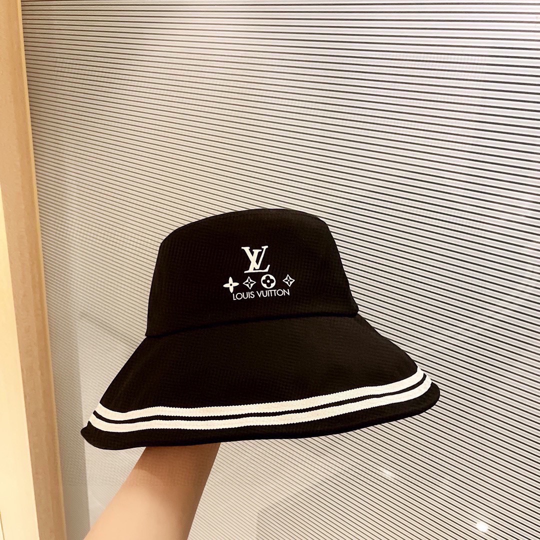 【LV】2023 New Color Matching Edge Big Brim Fisherman Hat