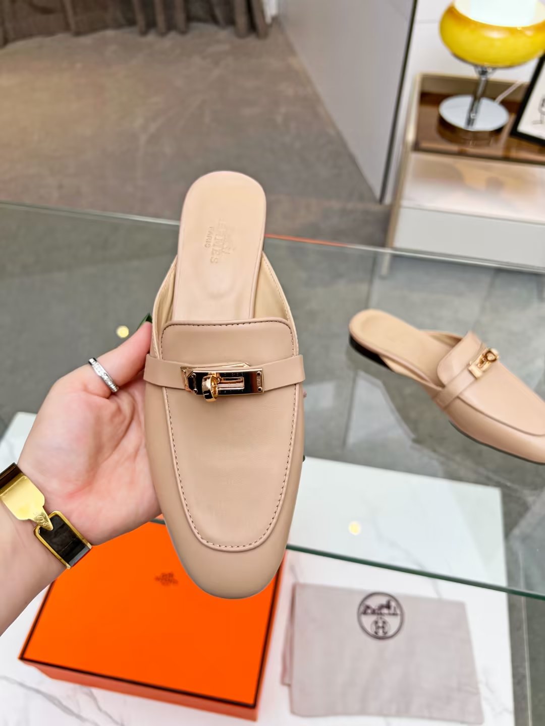 Hermes early spring new slippers