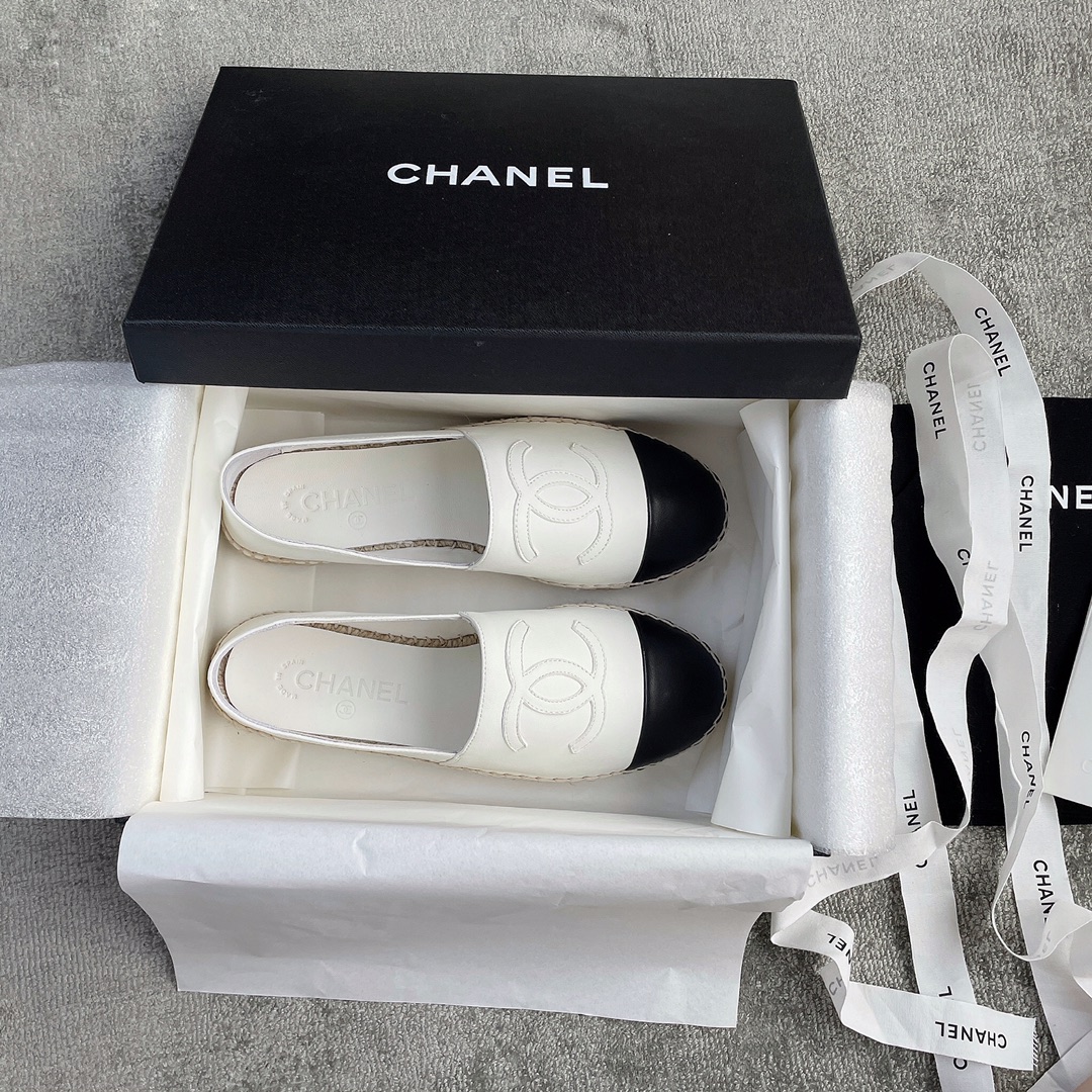 CHANEL fisherman shoes custom mixed sheepskin imported leather embryo leather upper soft inner cushion sheepskin