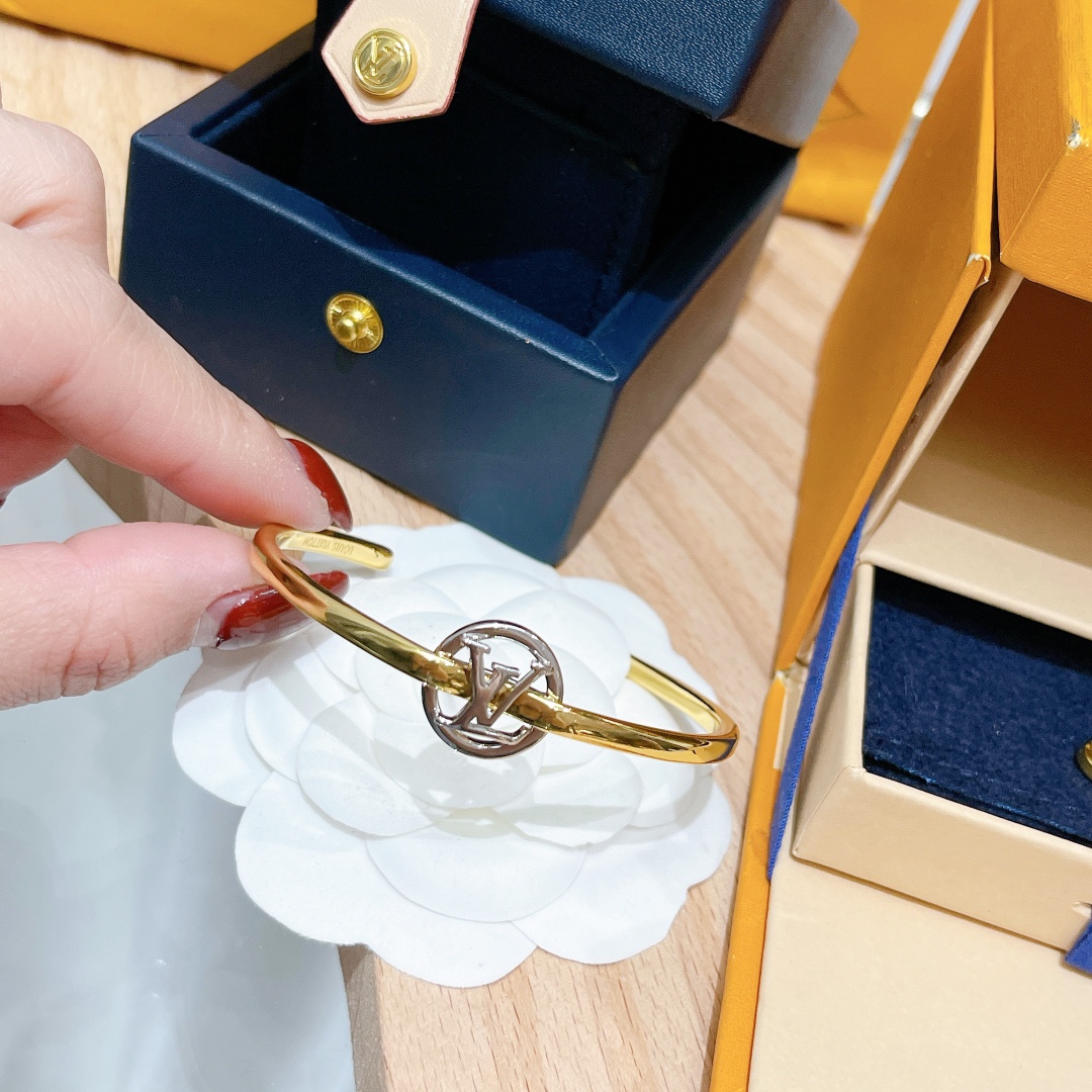 Louis Vuitton gold and silver two-tone monogram bracelet