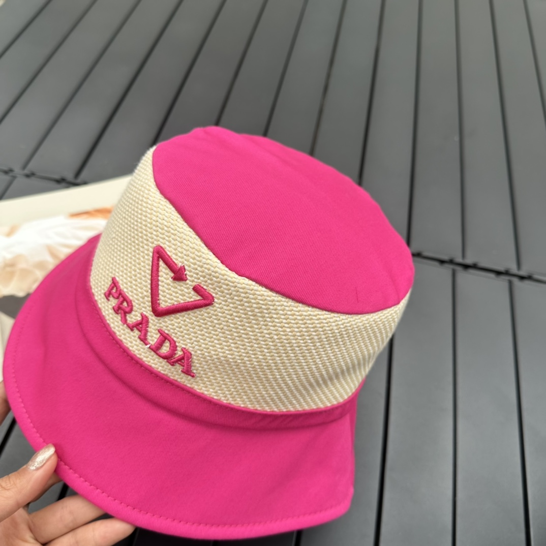prada classic triangle bucket hat