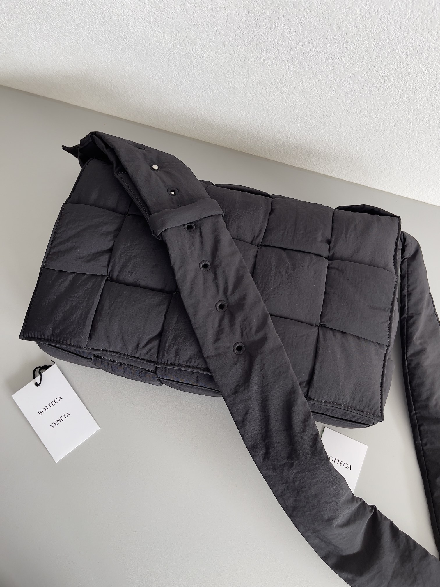 Bottega Veneta Bv Nylon Woven Bag 15 Compartments Oversized Black #70529