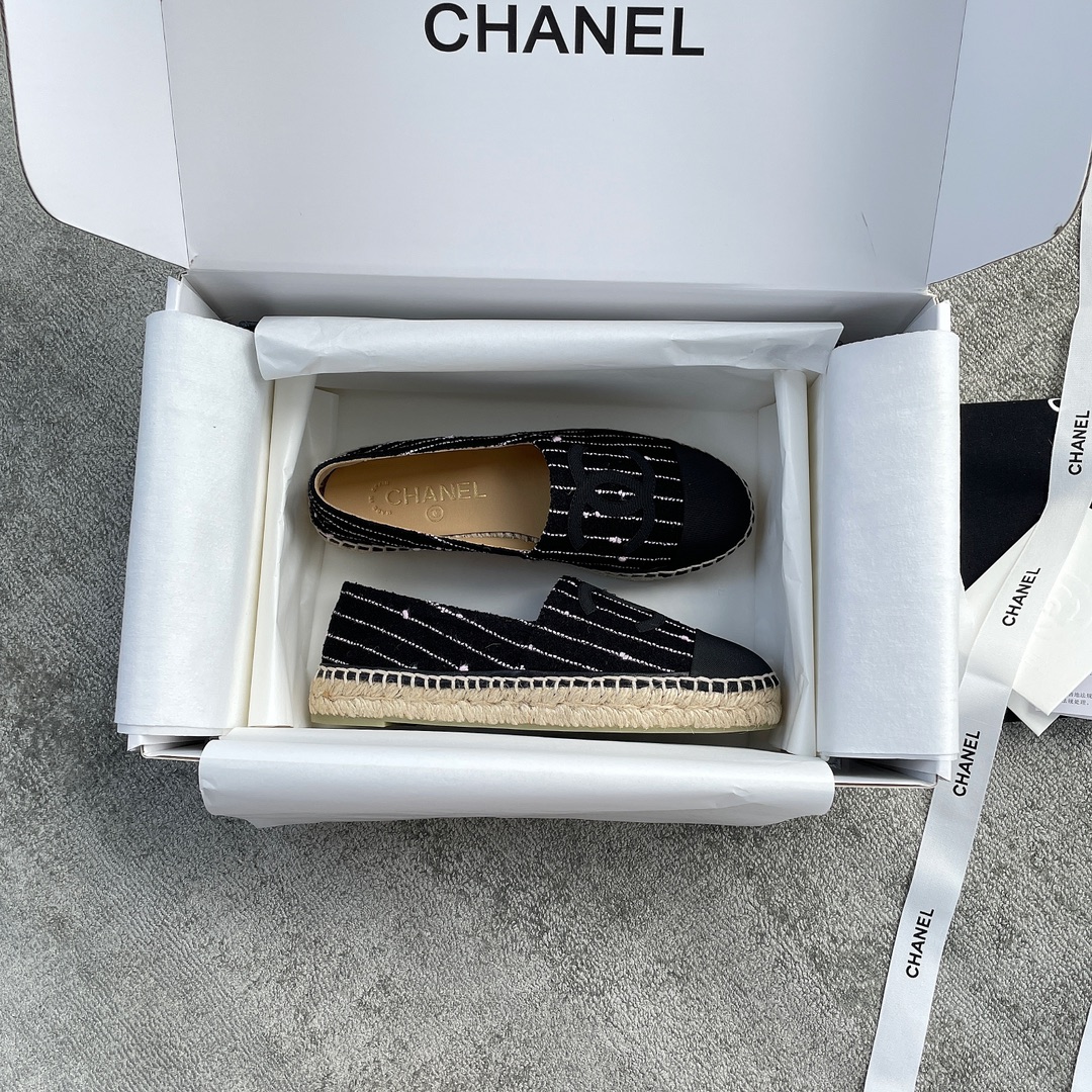 CHANEL fisherman shoes custom mixed sheepskin imported leather embryo leather upper soft inner cushion sheepskin