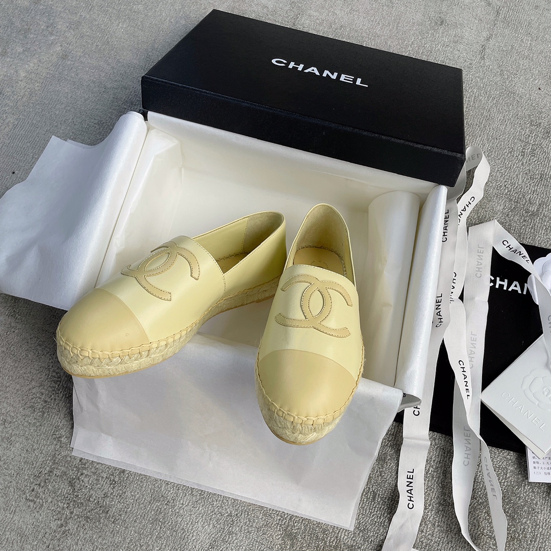 CHANEL fisherman shoes custom mixed sheepskin imported leather embryo leather upper soft inner cushion sheepskin