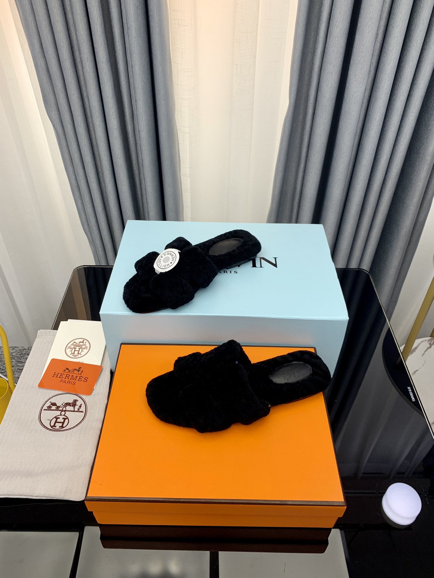 Hermes Autumn and Winter Flat Fur Drags