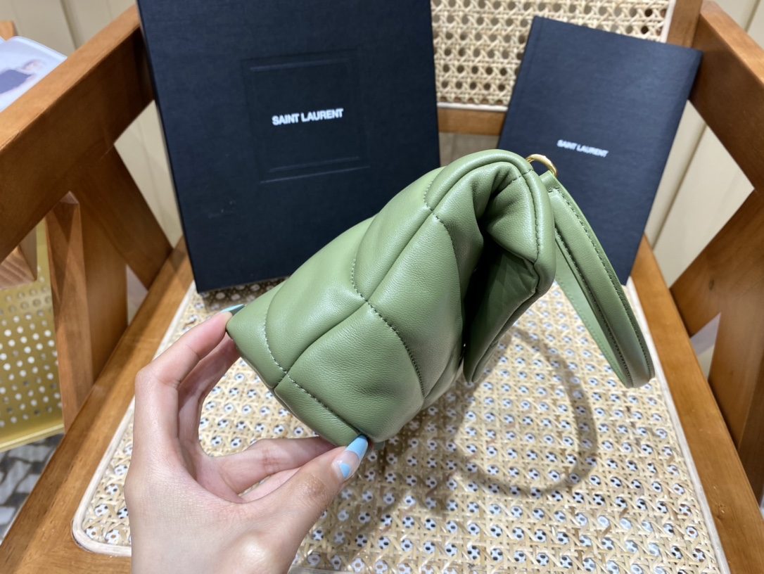 SAINT LAURENT #𝙇𝙤𝙪𝙇𝙤𝙪 𝙥𝙪𝙛𝙛𝙚𝙧LOULOU PUFFER Mini Quilted Lambskin Bag #620333Original Leather