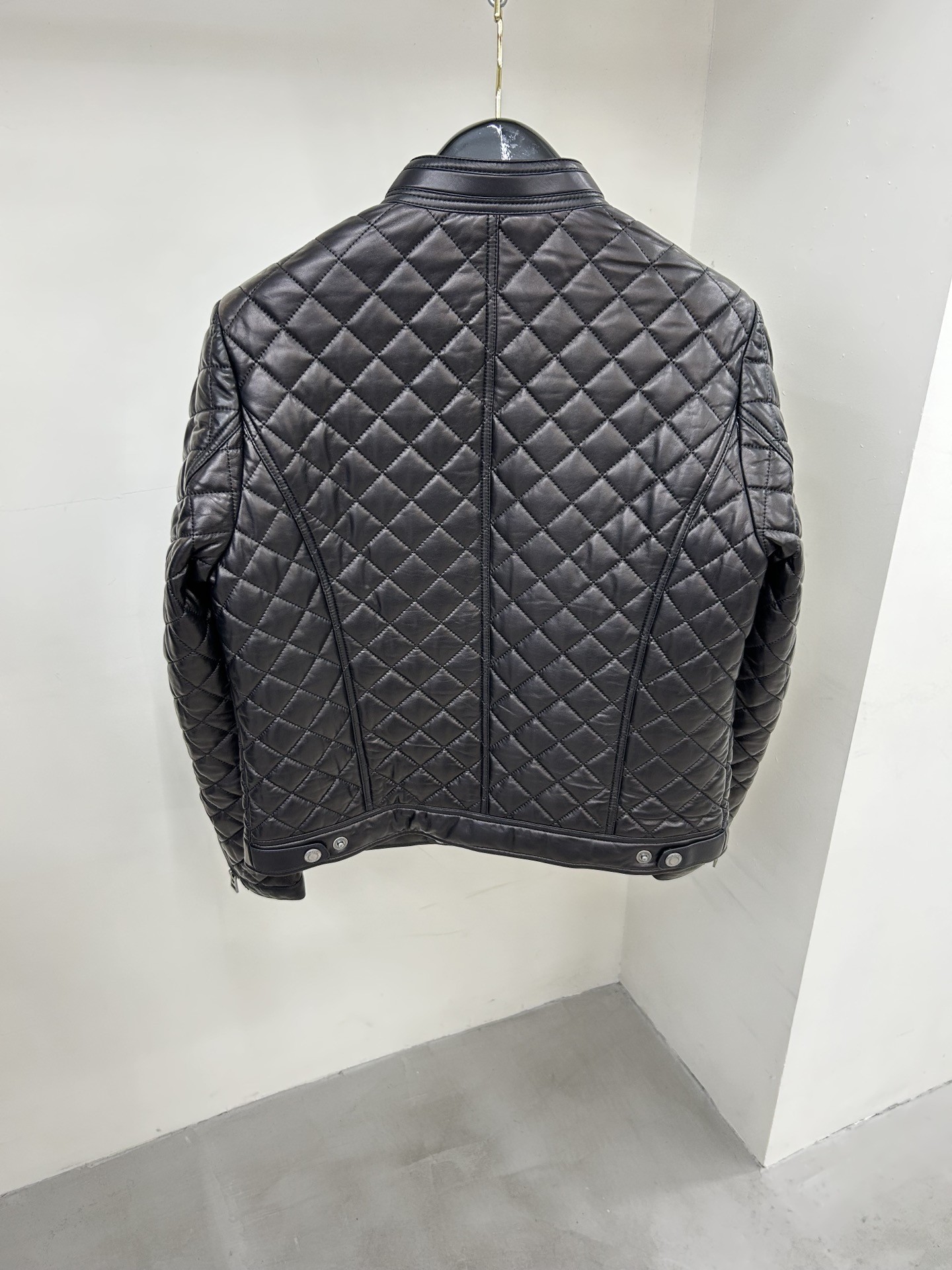 Tom Ford 23 catwalk style slim stand collar leather jacket