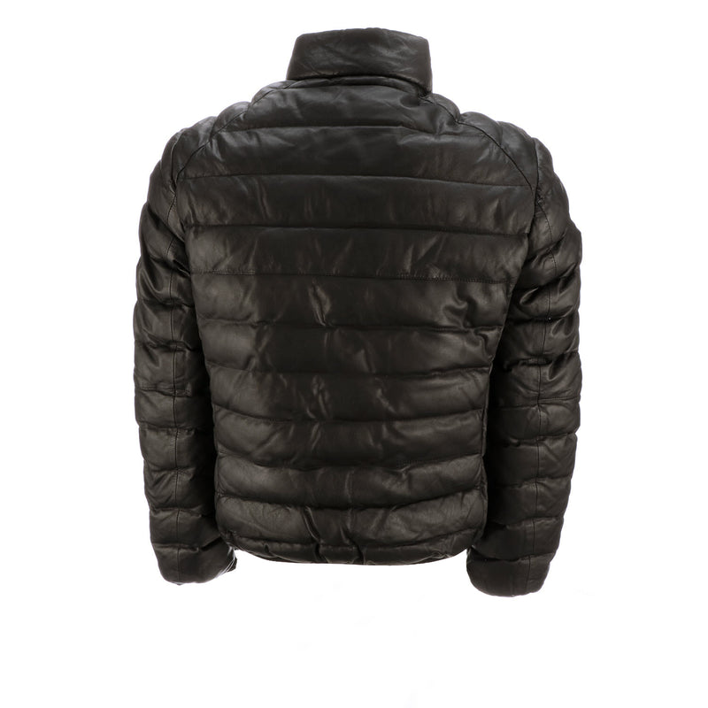 Men's Leather Puffer Jacket