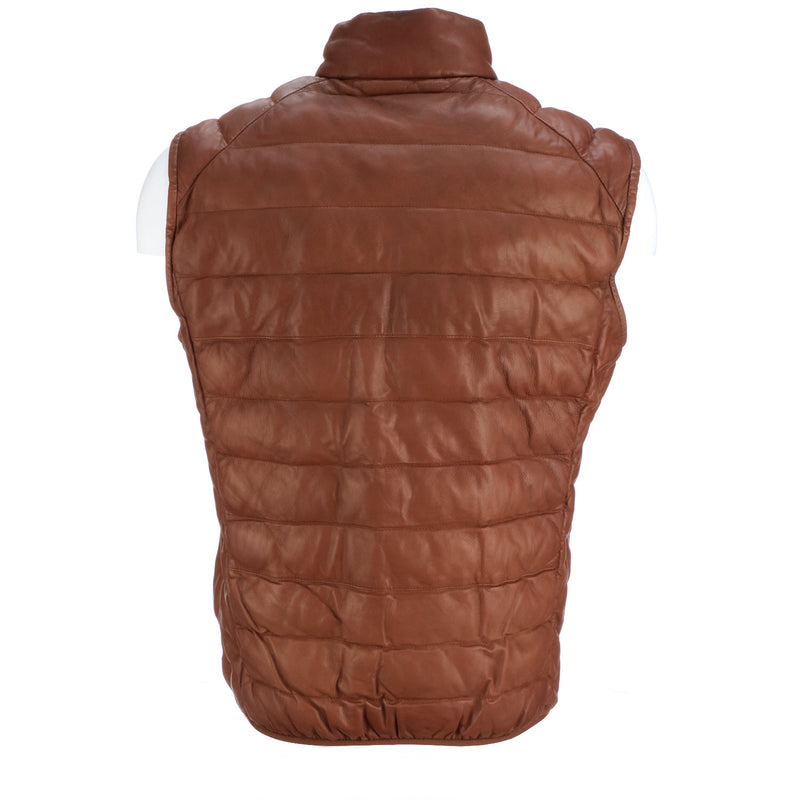 Men's Leather Puffer Vest