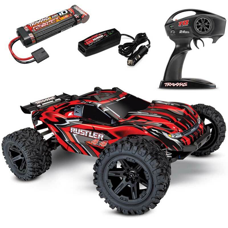 Traxxas Rustler 4x4 Brushed RTR Stadium Truck w/Battery & Quick Charger