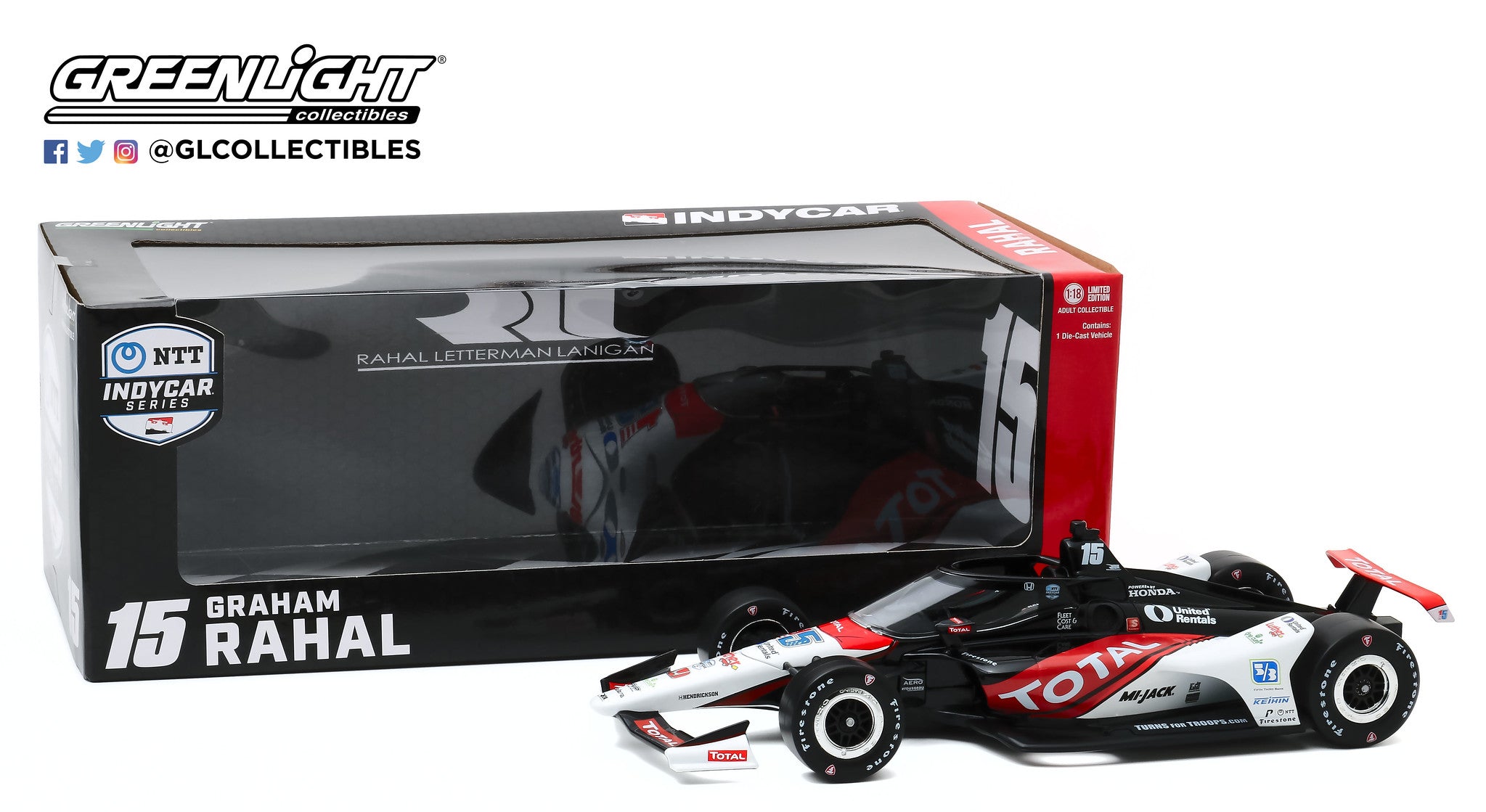 GreenLight 1:18 2020 NTT IndyCar Series - #15 Graham Rahal / Rahal Letterman Lanigan Racing, Total 11077