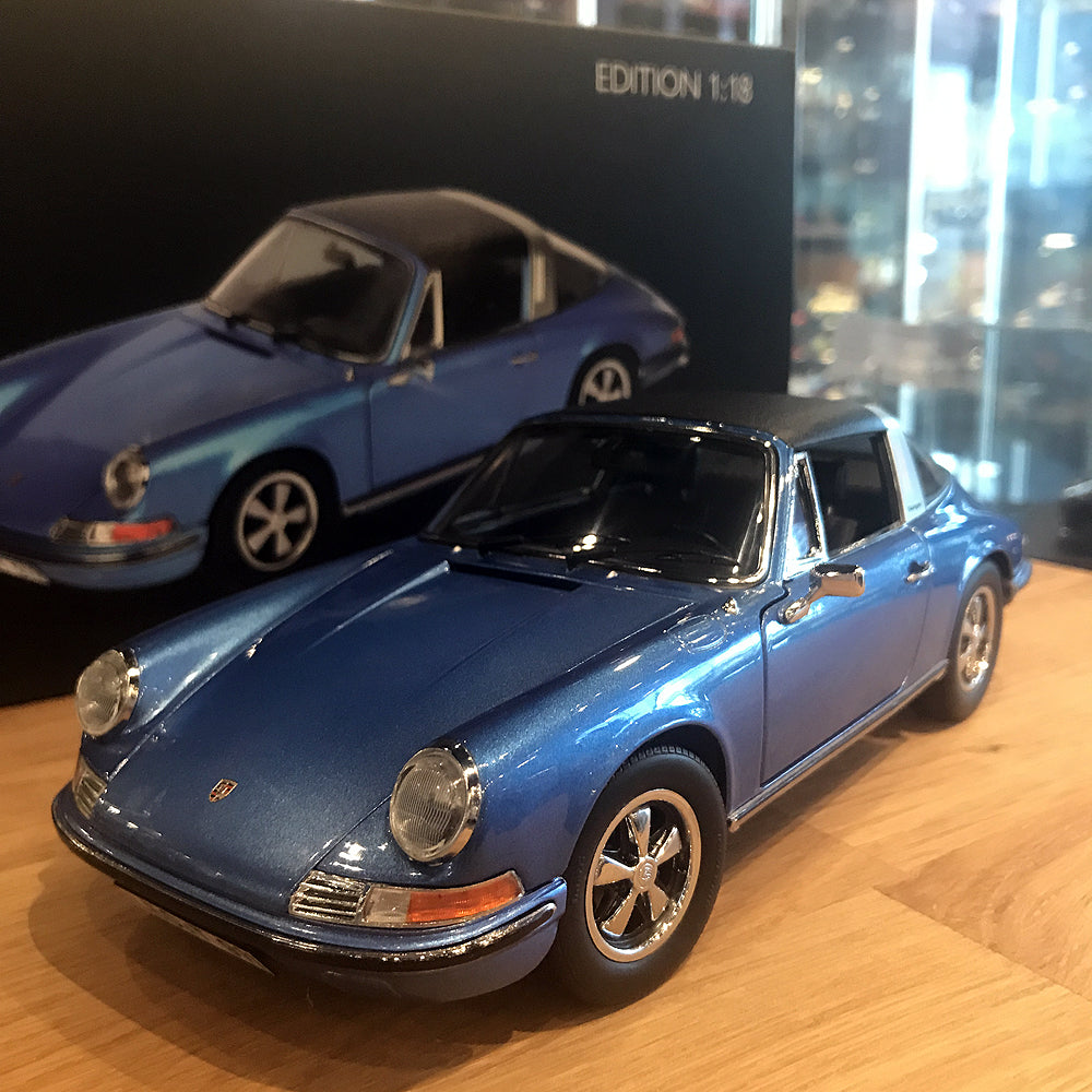 Schuco 1:18 Porsche 911S Targa 1972 Blue 450035400