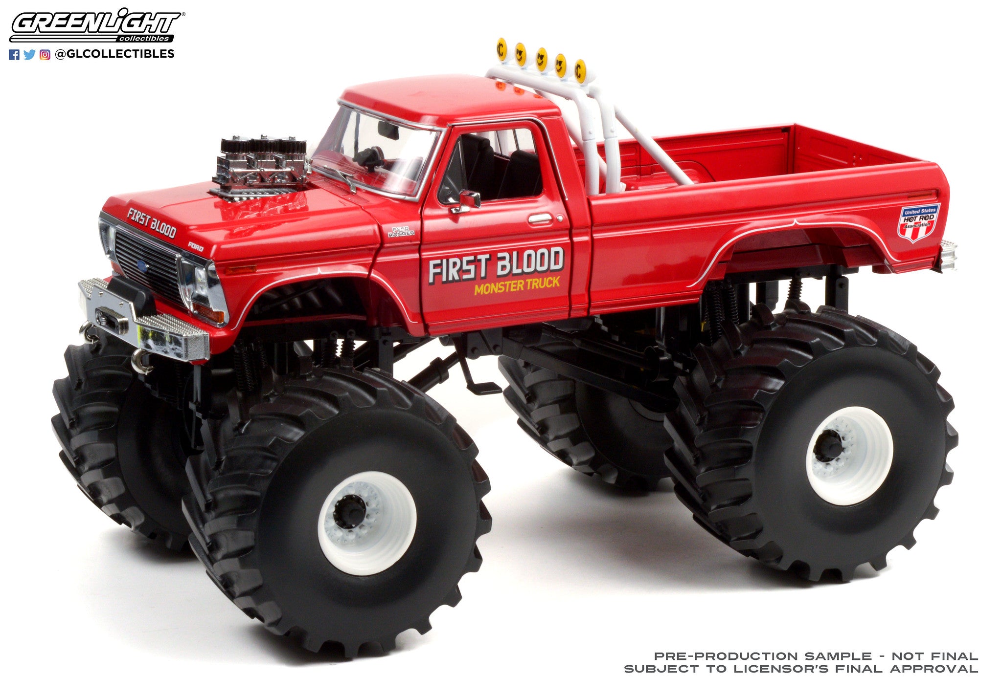 GreenLight 1:18 Kings of Crunch - First Blood - 1978 Ford F-250 Monster Truck with 66-Inch Tires 13608