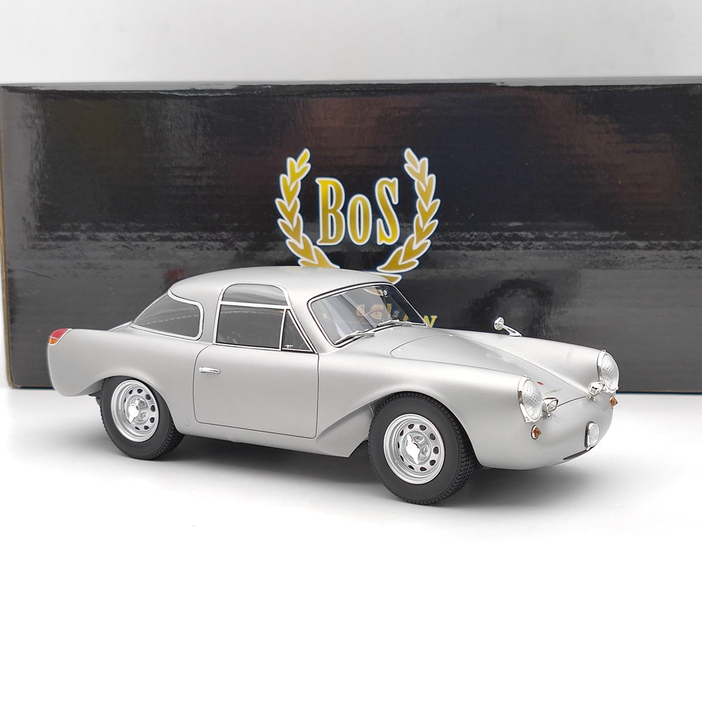 BOS 1/18 Porsche Glockler Coupe 1954 BOS235 Resin Model Car Limited Silver Gift