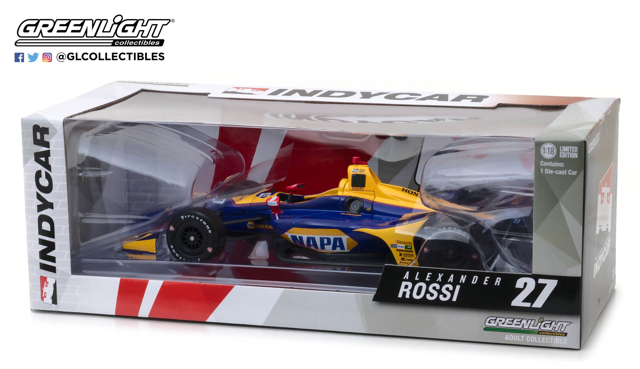 GreenLight 1:18 IndyCar Series 2018 #27 Alexander Rossi / Andretti Autosport NAPA Auto Parts 11026
