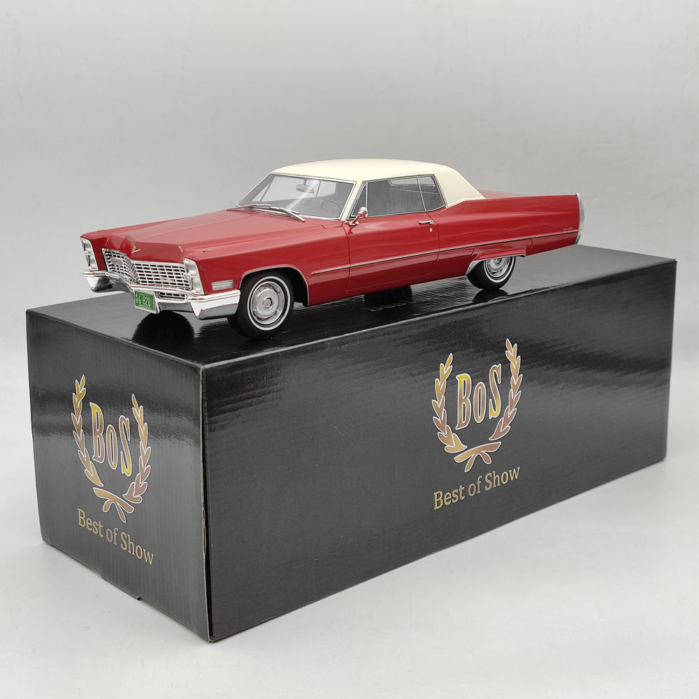 BOS 1:18 1967 Cadillac DeVille Red BOS240 Resin Model Car Limited Collection Toys Gift