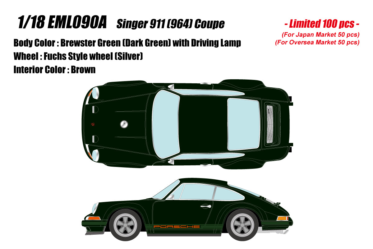*PREORDER* Make Up Co., Ltd / EIDOLON 1:18 Porsche 911 (964) Singer Coupe