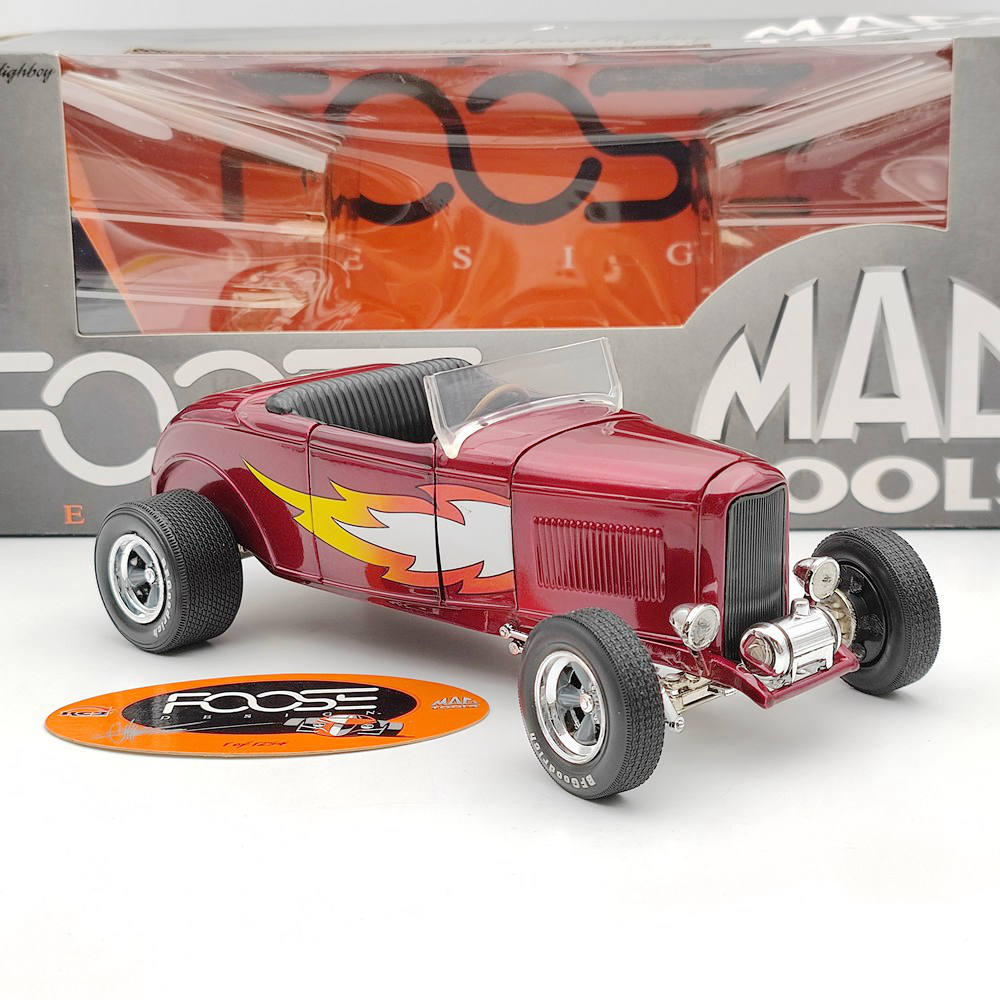 1/18 Mac Tools Funny Car FOOSE DESIGN 1932 Ford Highboy ConvertibleDiecast Model Car Limited Edition Collection Auto Toys Red Christmas Gifts