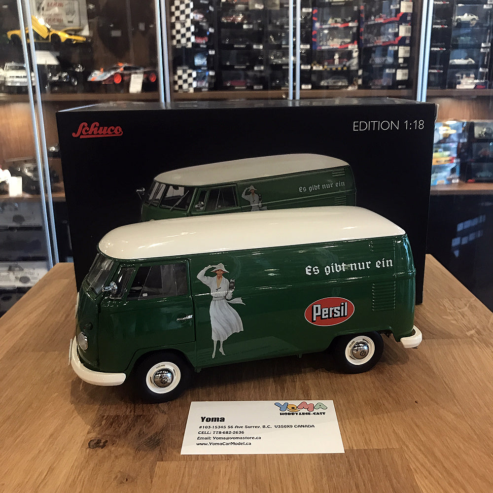 Schuco 1:18 Volkswagen T1b transporter Persil Year 1959-63 green 450036600