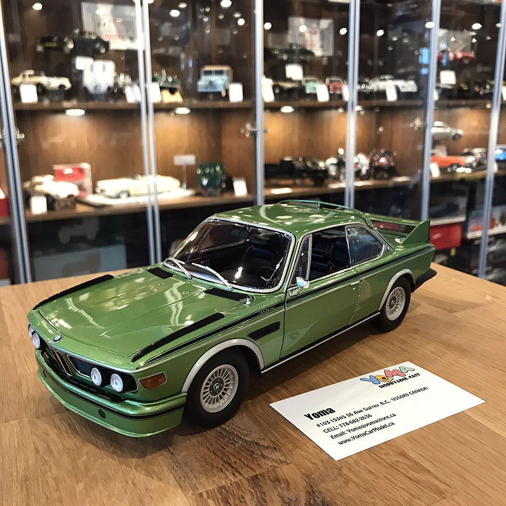 Minichamps 1:18 1975 BMW 3.0 CSL (E9) Coupe green metallic w/stripes 180029024