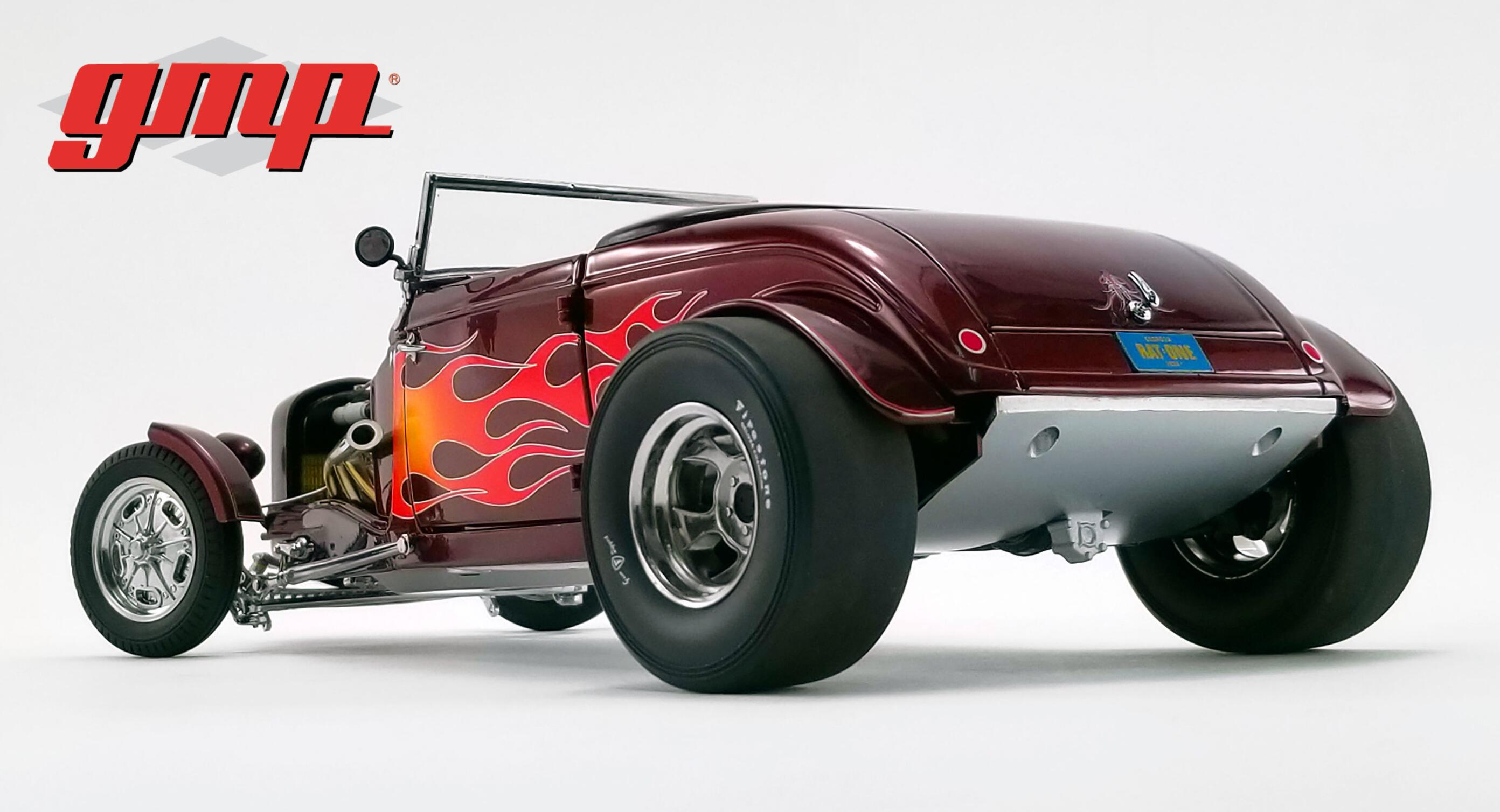 GMP 1:18 GMP 1934 Hot Rod Roadster - Brandywine Metallic with Flames GMP-18926