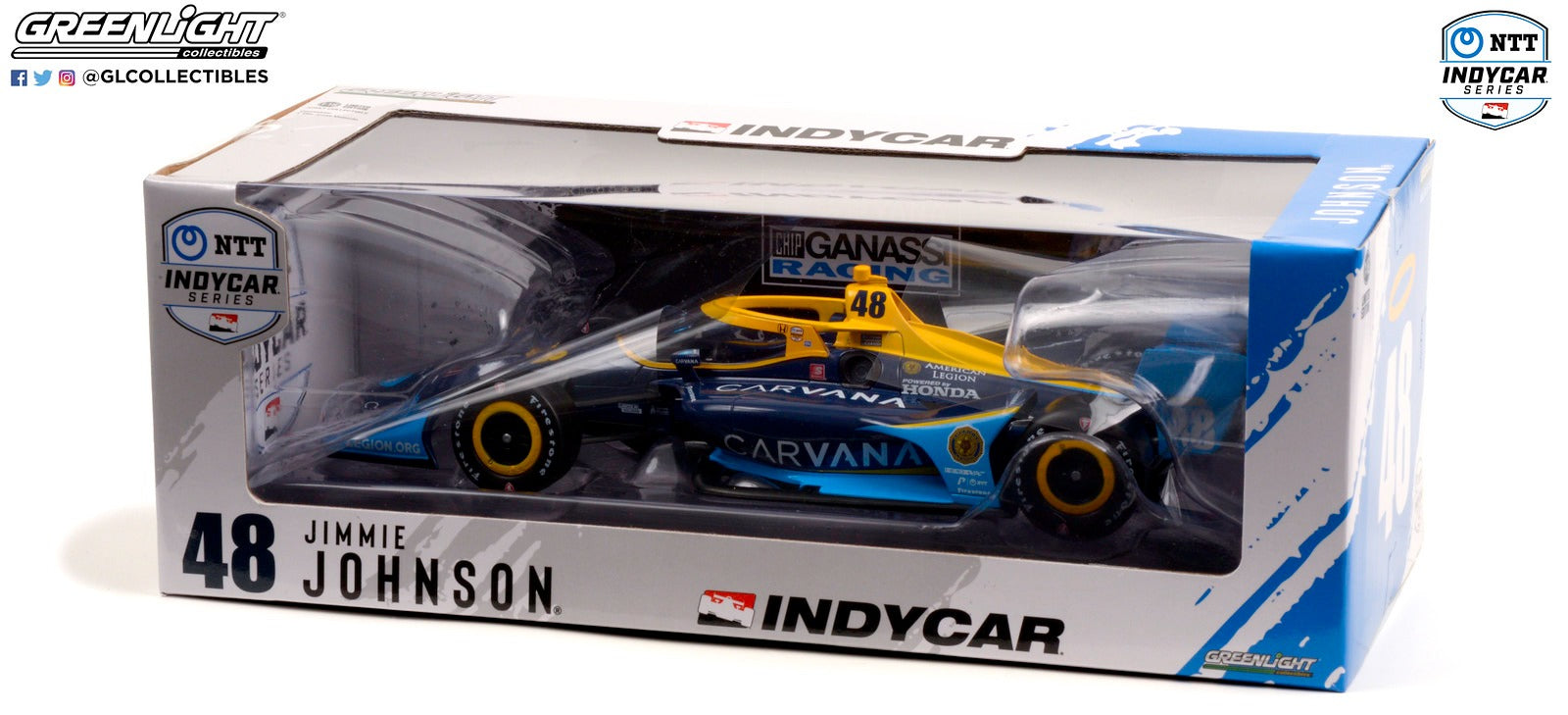 GreenLight 1:18 2021 NTT IndyCar Series - #48 Jimmie Johnson / Chip Ganassi Racing, Carvana (Road Course Configuration) 11105