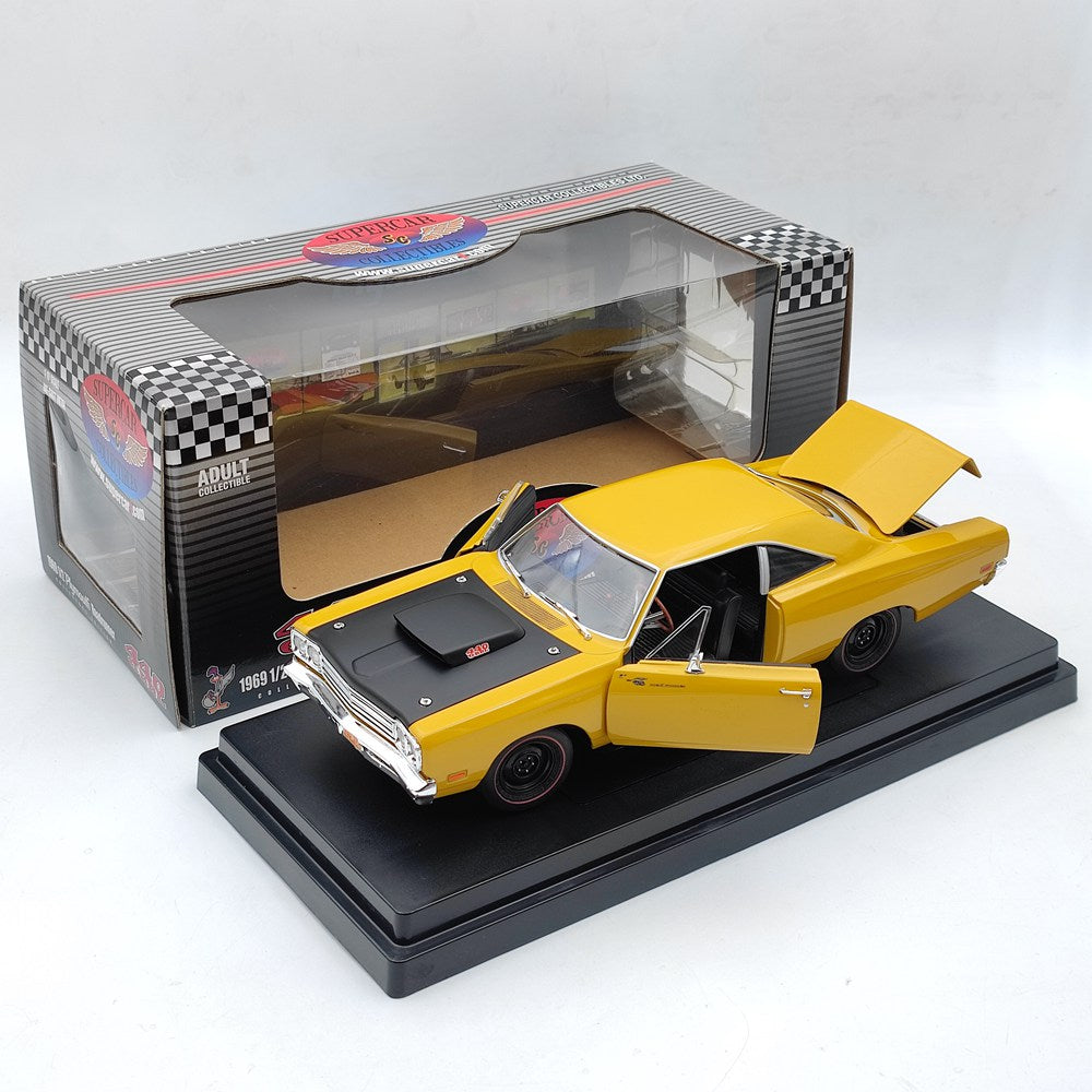 1:18 SUPERCAR Plymouth Roadrunner 1969 1/2 440 6BBL VERSION #29555P Diecast Car Toy Gift
