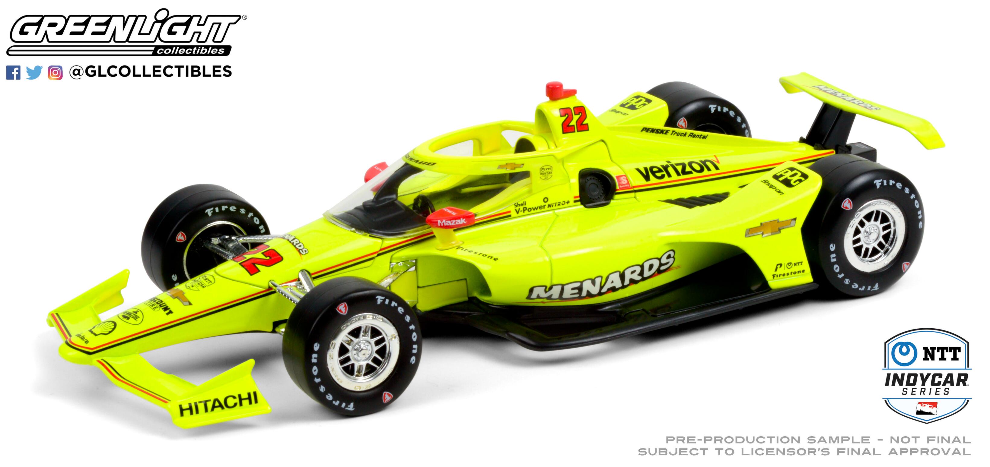 GreenLight 1:18 2021 NTT IndyCar Series - #22 Simon Pagenaud / Team Penske, Menards 11108