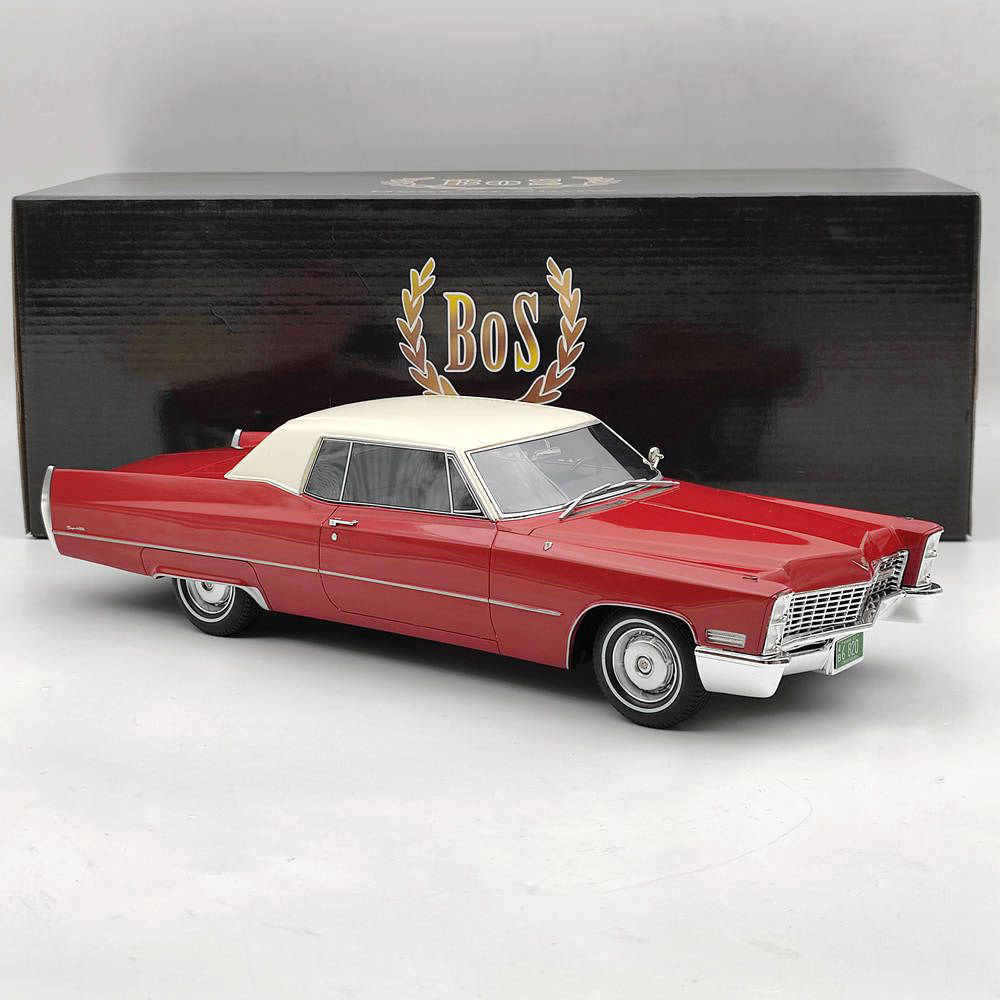 BOS 1:18 1967 Cadillac DeVille Red BOS240 Resin Model Car Limited Collection Toys Gift