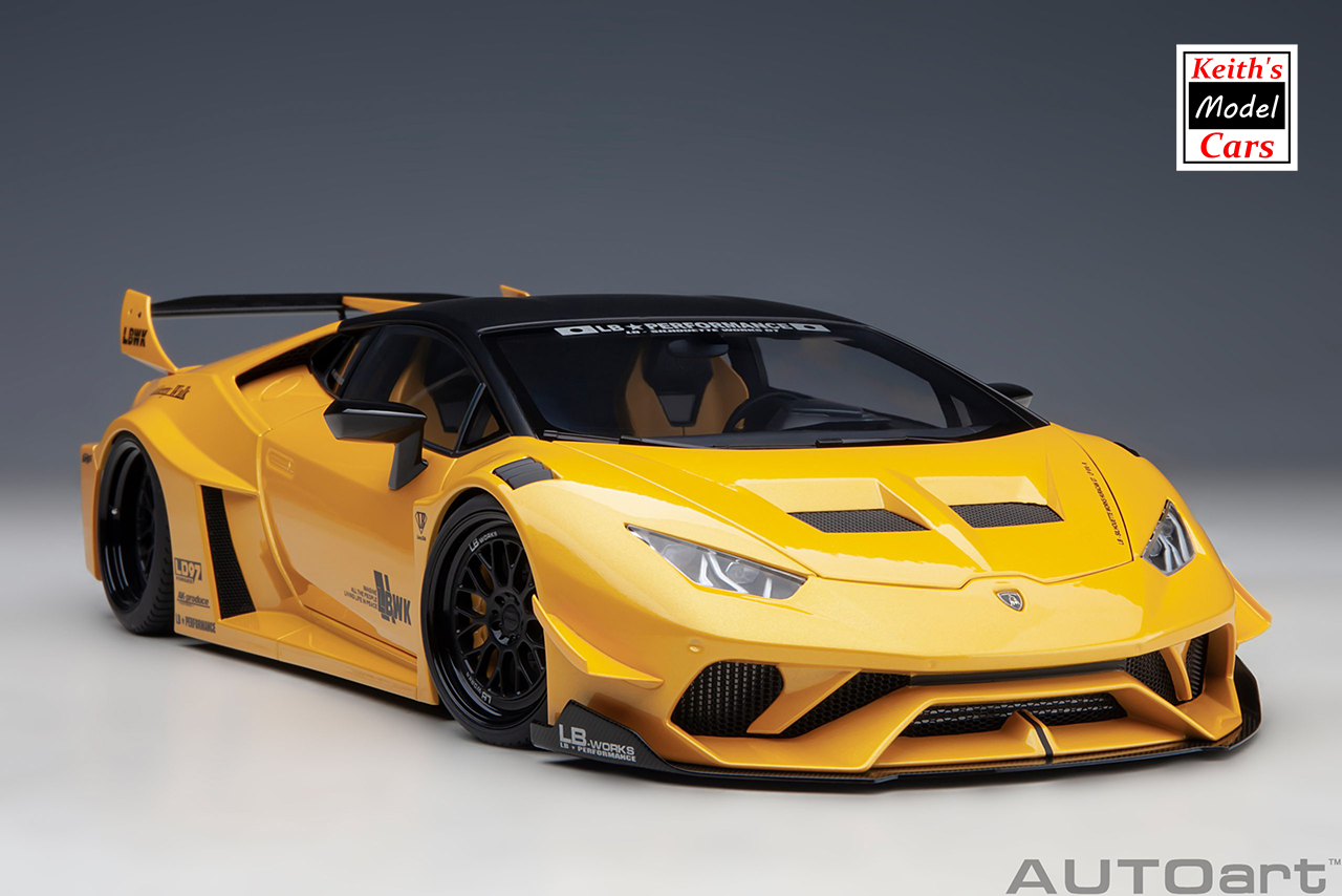[1/18 Scale] Liberty Walk LB Silhouette Lamborghini Huracan GT in Metallic Yellow by AUTOart Models