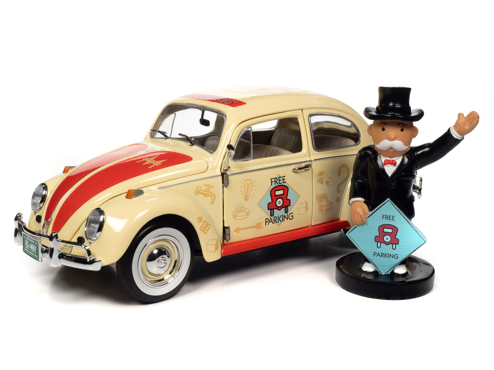1963 Volkswagen Beetle Monopoly Free Parking 1:18 Scale