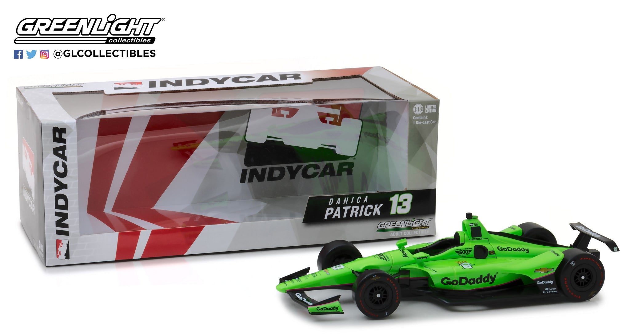 GreenLight IndyCar Series 1:18 2018 #13 Danica Patrick / Ed Carpenter Racing, Go Daddy 11044