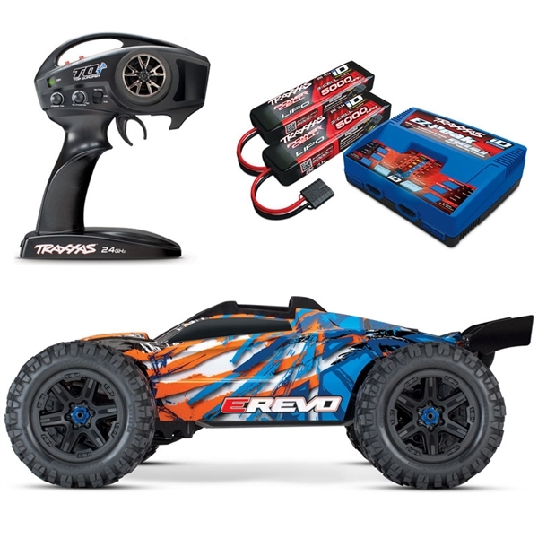 Traxxas E-Revo 2 VXL RC Monster Truck 6S LiPo & Dual Charger Combo