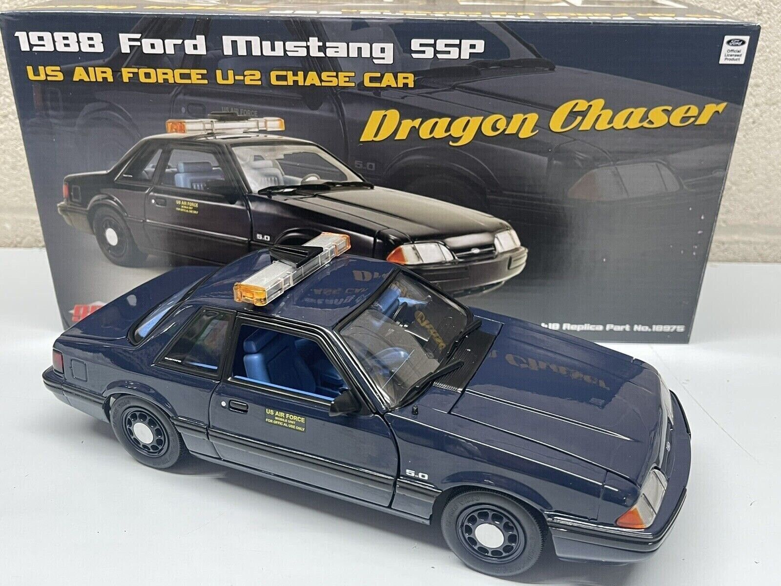 GMP 1:18 1988 Ford Mustang 5.0 SSP - U.S. Air Force U-2 Chase Car - Dragon Chaser GMP-18975